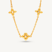 916G Flower Plain Necklace Pendant Set Necklace Elegold - 20SE6