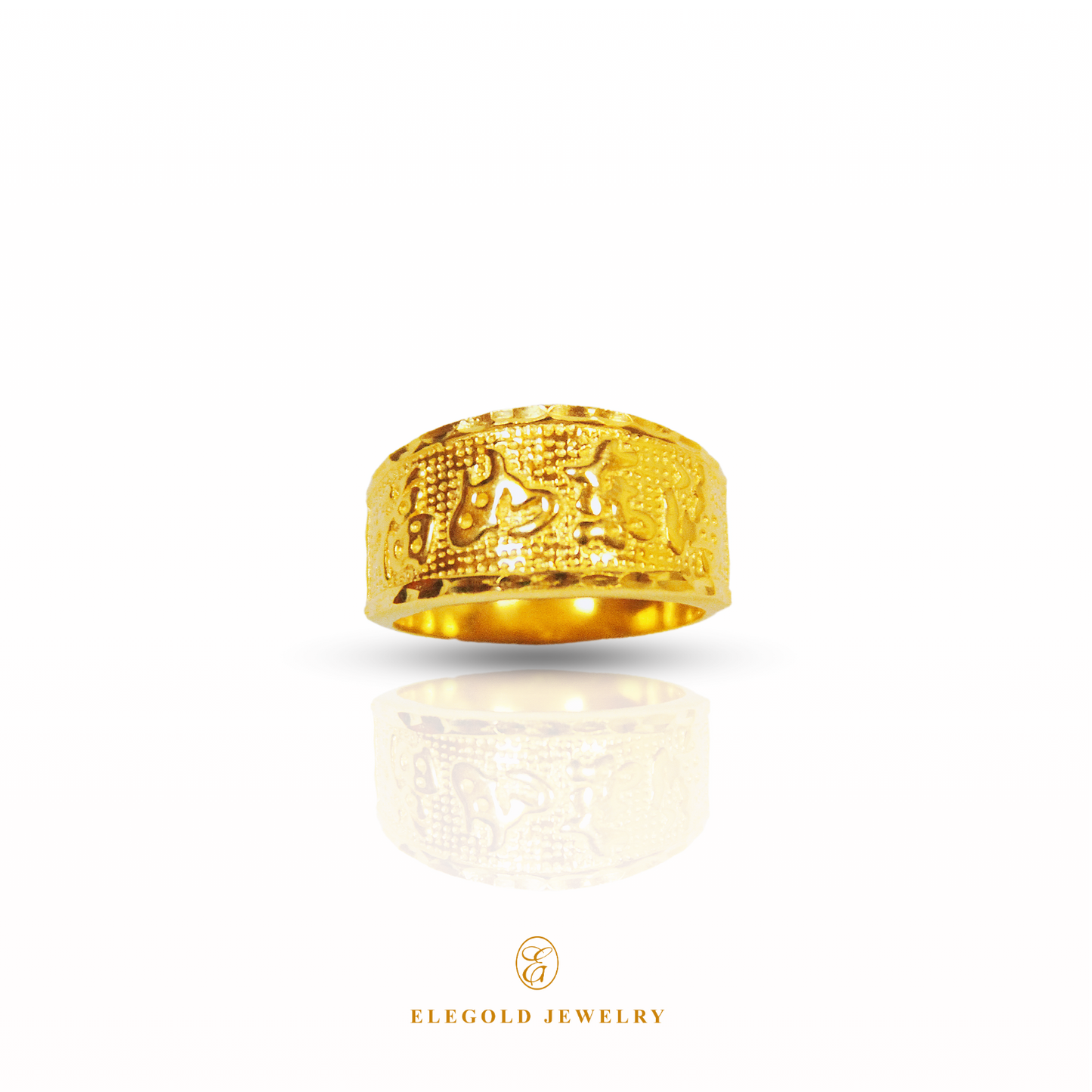 Elegold Luxury Prosperity ”福如东海“ 916 Gold Ring - 20LPS