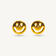 916 Gold Smilly Fashion Plain Stud Earrings | Anting Plain Fesyen Emas 916 | Elegold