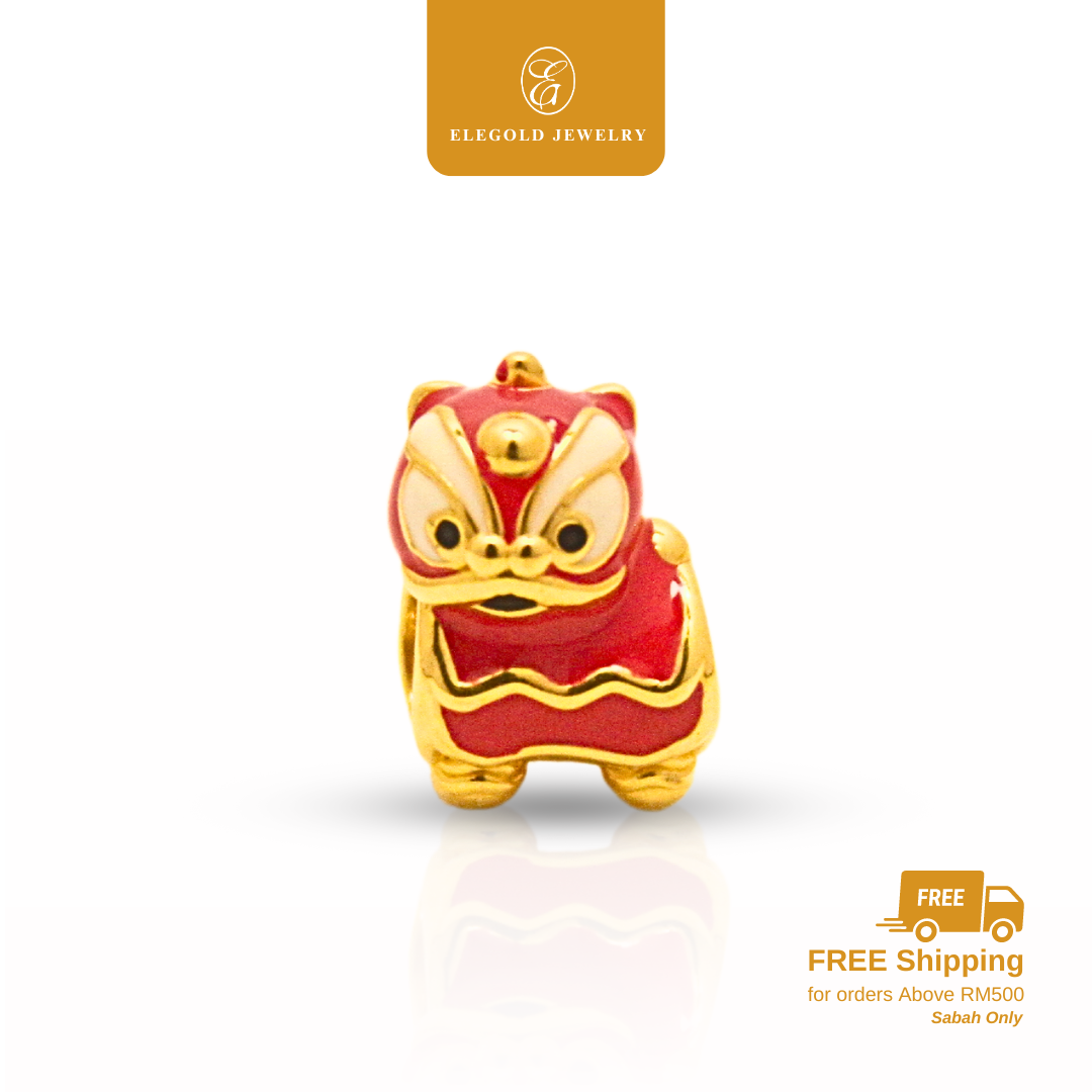 916 Cute Lion Dance Fashion Loket Charm Pendant Bajet | Elegold - 20MQ9