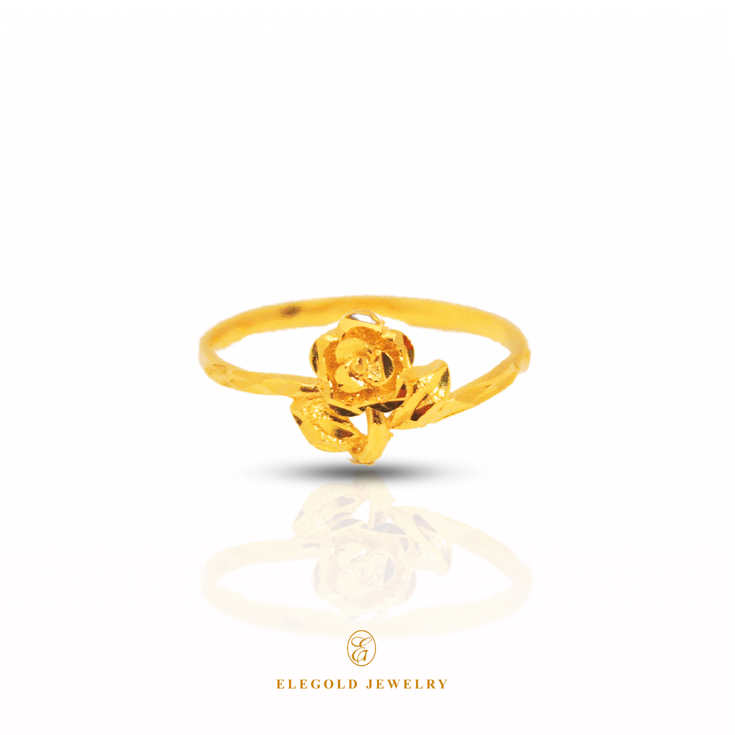 Elegold Minimal Rose 916 Gold Ring - 20MXG