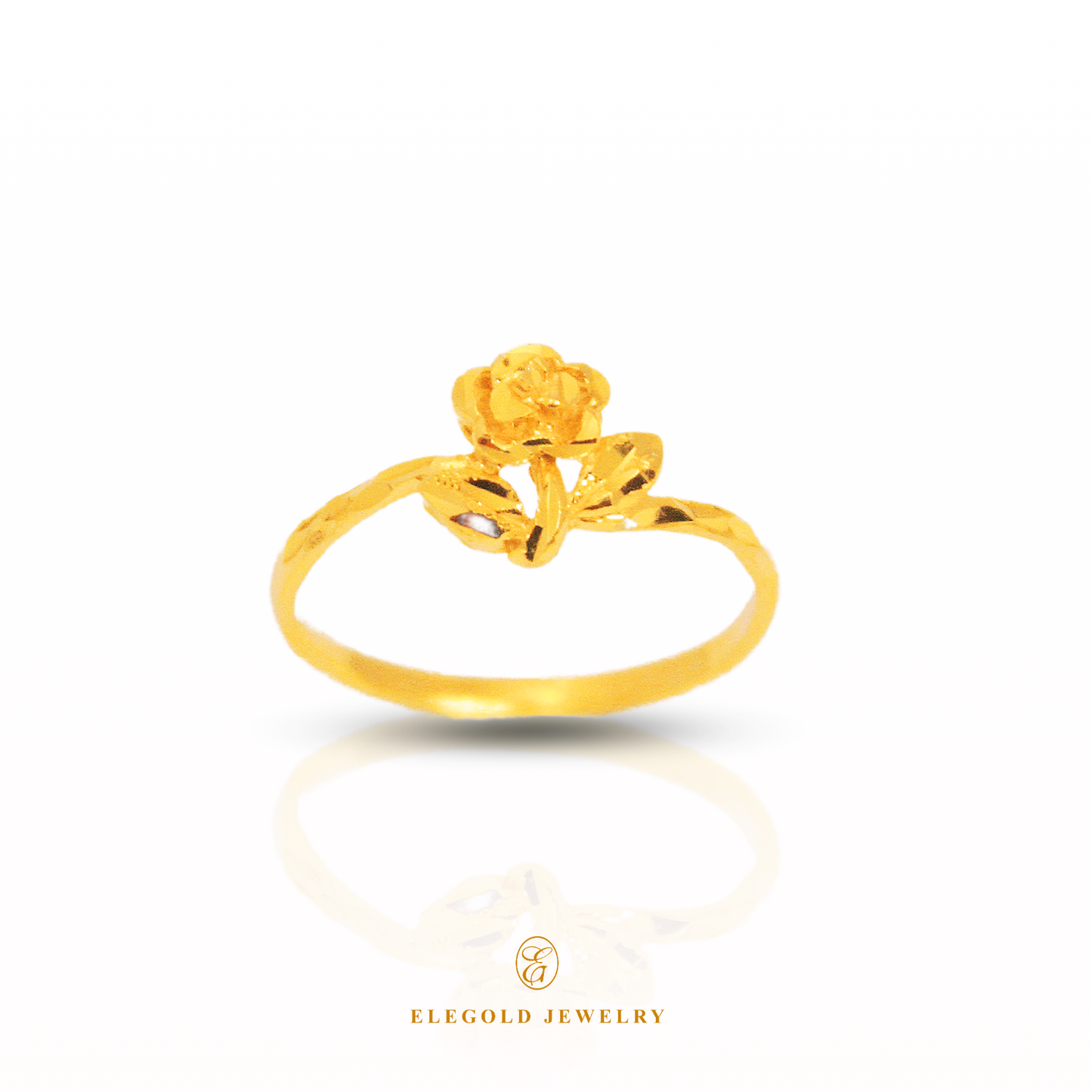 Elegold Minimal Rose 916 Gold Ring - 20MXG