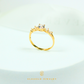 Elegold Square Cut 5 Stones CZ Gold Ring - 20NDY