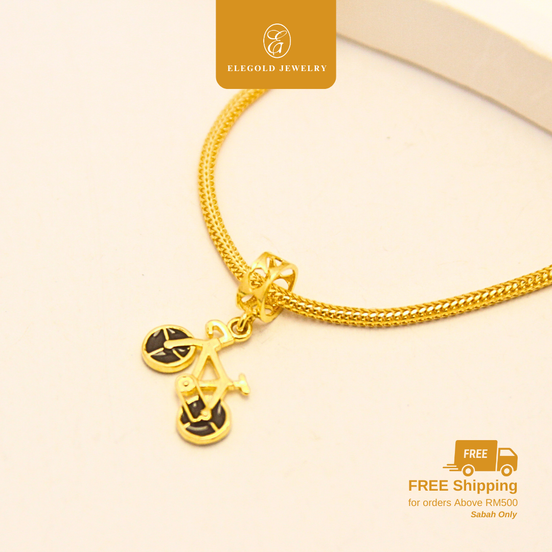 916 Bicycle Danging Gold Loket Charm Pendant | Charm Pendant Dangle | Elegold