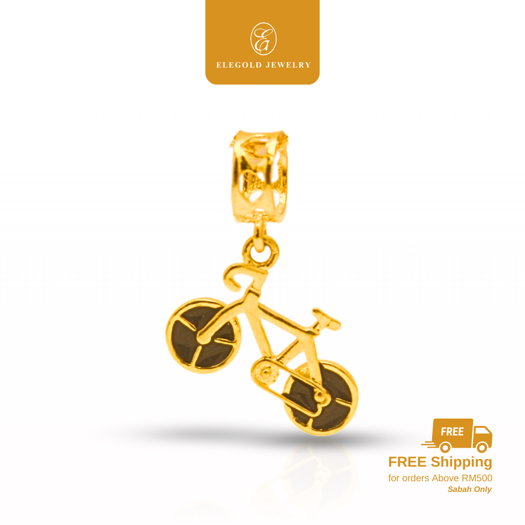 916 Bicycle Danging Gold Loket Charm Pendant | Charm Pendant Dangle | Elegold