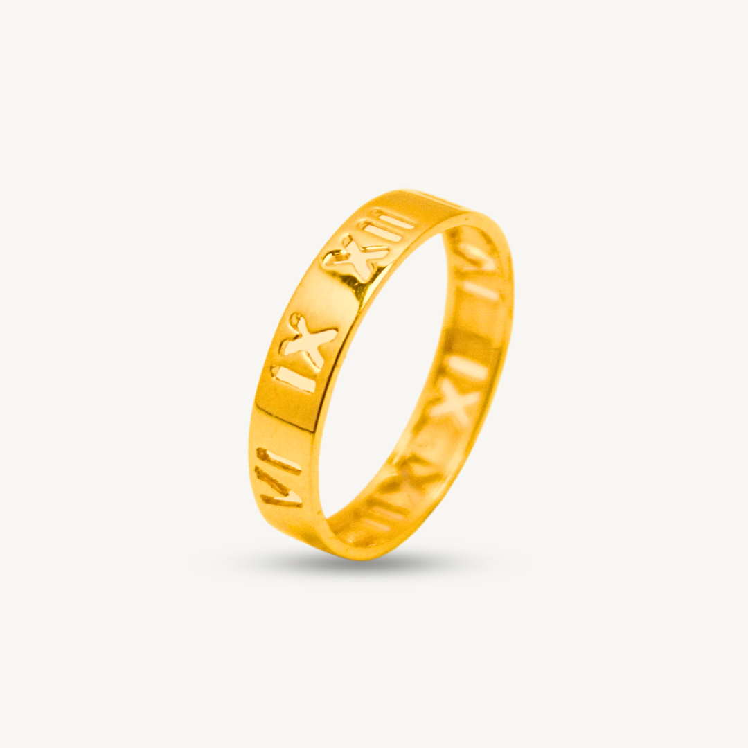 916 Gold Trendy Romanian Plain Ring | Cincin Fesyen Emas 916 | Elegold