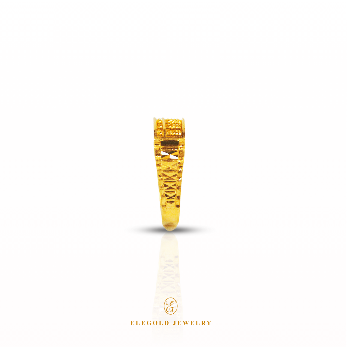 Elegold Flat Classic Abascus 916 Gold Ring