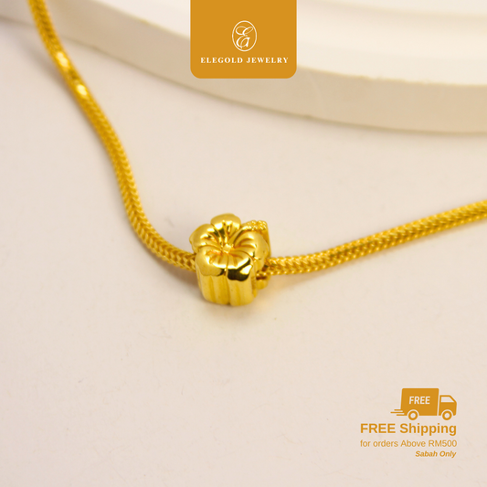 916 Gold Simple Hibiscus Flower Charm Budget | Simple Charm Hari Bunga Emas 916 | Elegold