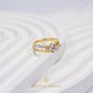 Elegold Intertwined CZ Stone Gold Ring