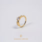 Elegold Intertwined CZ Stone Gold Ring