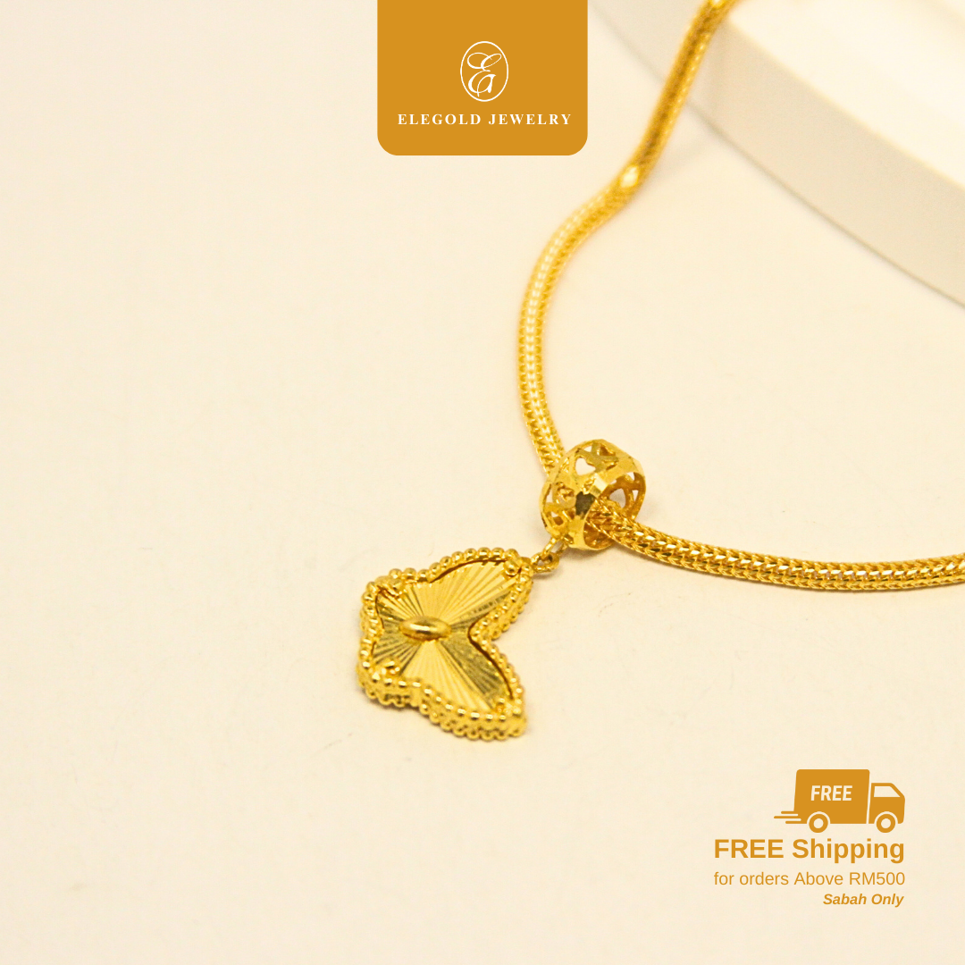 916 Butterfly Shiny Gold Loket Charm Pendant | Elegold - 20PNT