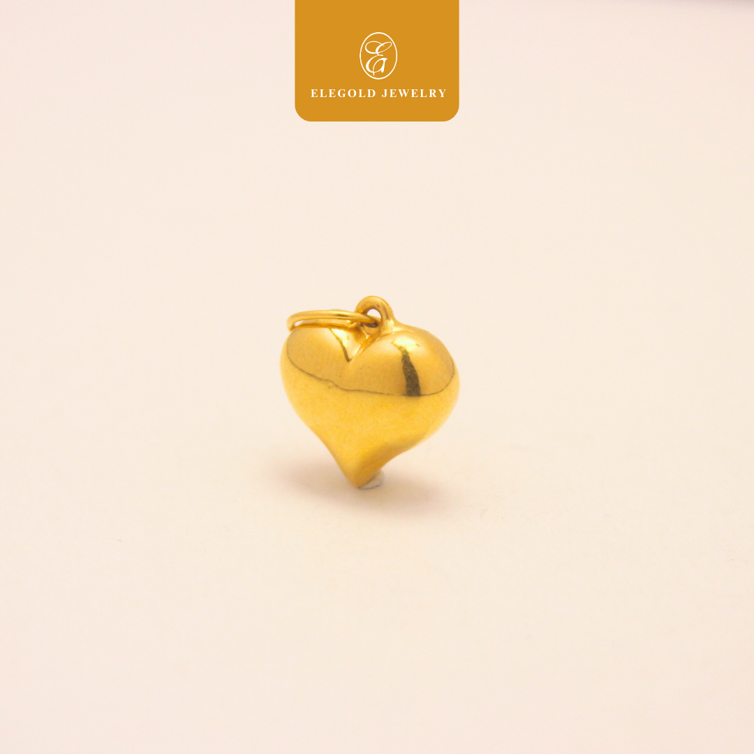 916 Gold Trending Plain Simple Love Pendant | Loket Plain Hati Emas 916 | Elegold