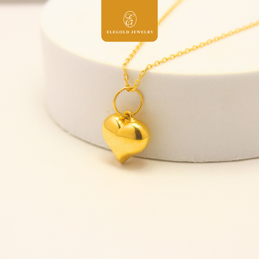 916 Gold Trending Plain Simple Love Pendant | Loket Plain Hati Emas 916 | Elegold