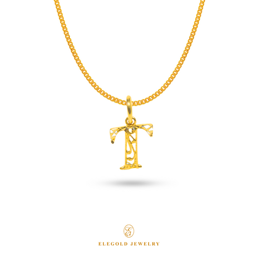 Elegold Classic Alphabet 916 Gold Personalize Pendant