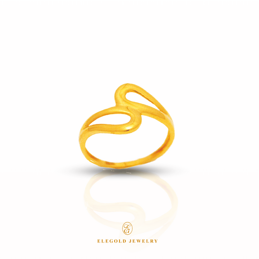 Elegold Simple Twisted Minimalistic 916 Gold Ring - 20Q2T