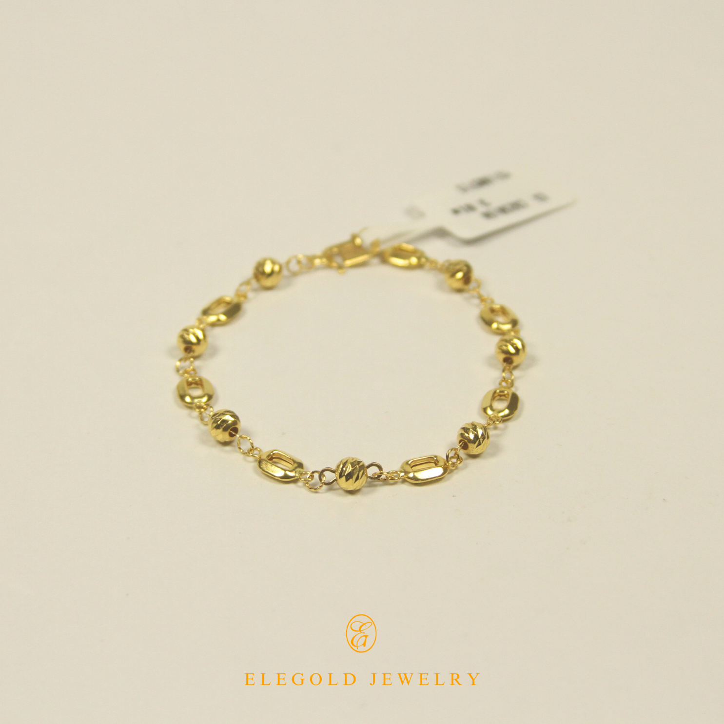 Elegold Beads Anchor Mix 916 Gold Bracelet