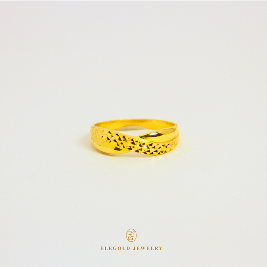 Twist Shiny Trendy Gold Ring