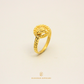 ELEGOLD 916 Love Shiny Cutting Gold Ring