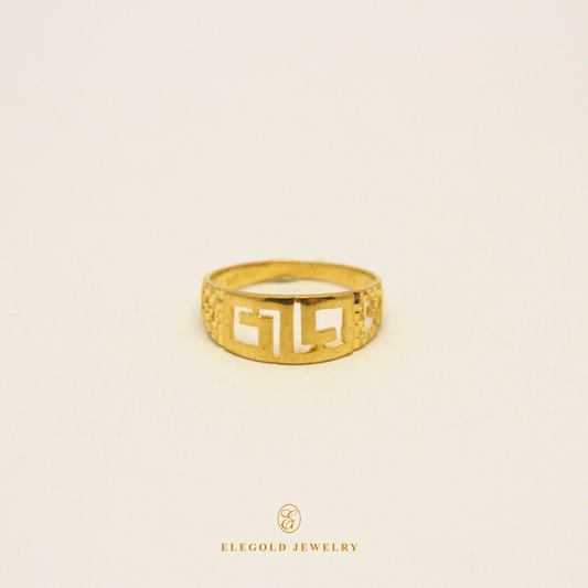 ELEGOLD Fashion Polish Greek 916 Gold Ring