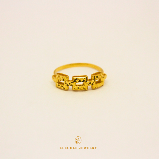 ELEGOLD Anchor Hallow Cut Sauh Kendi Gold Ring