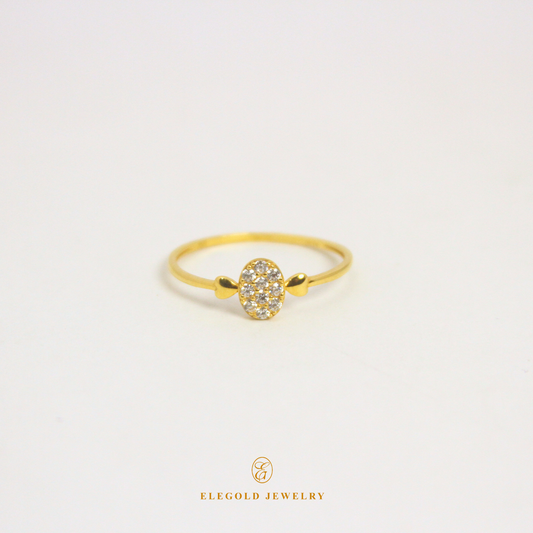 Cluster Love CZ Stone Gold Ring