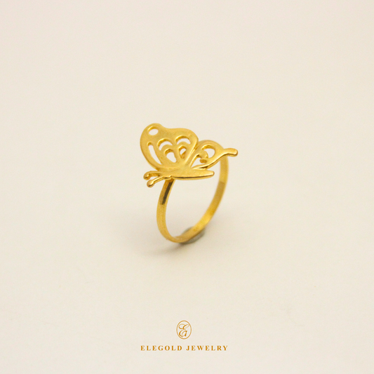 Butterfly Plain Gold Ring