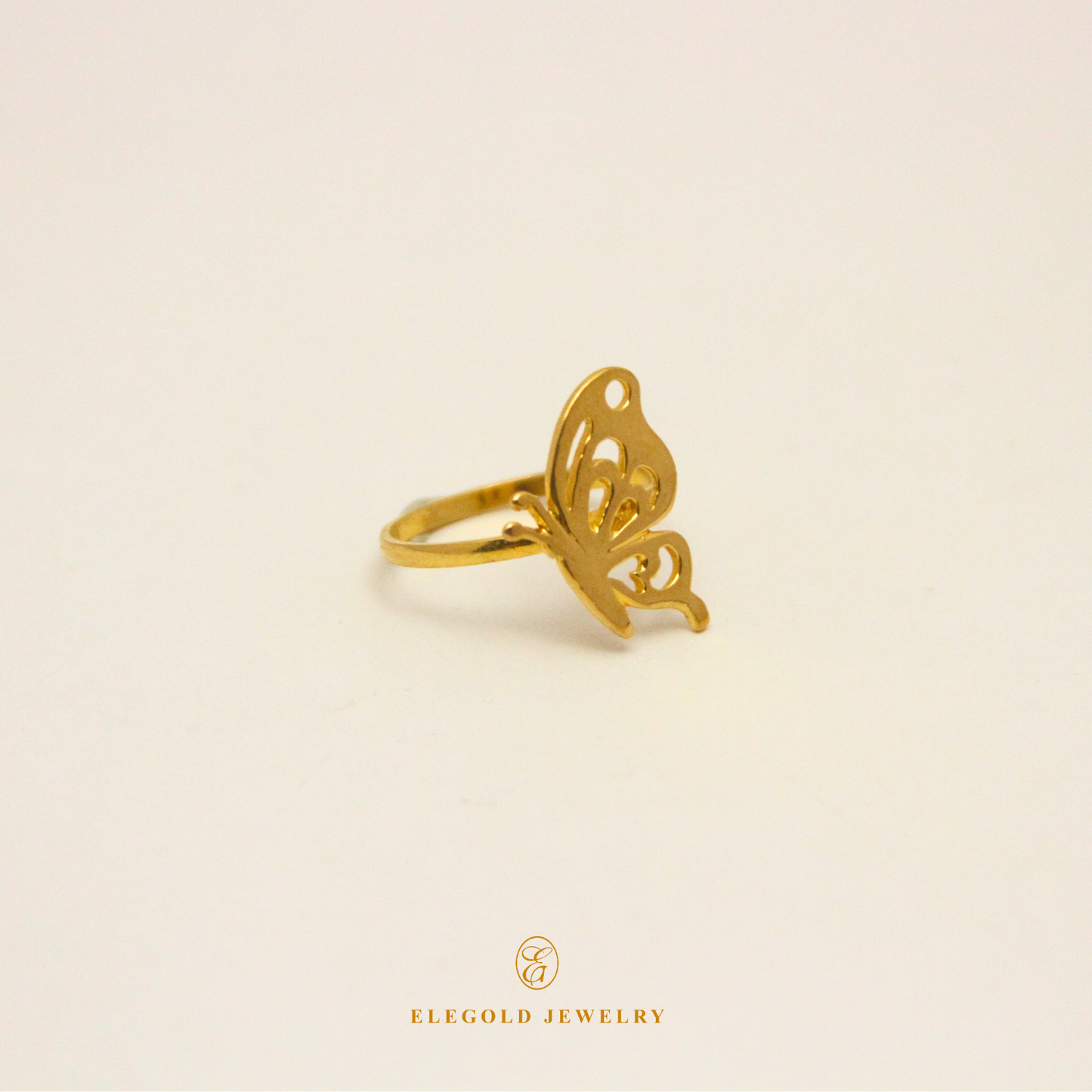 Butterfly Plain Gold Ring