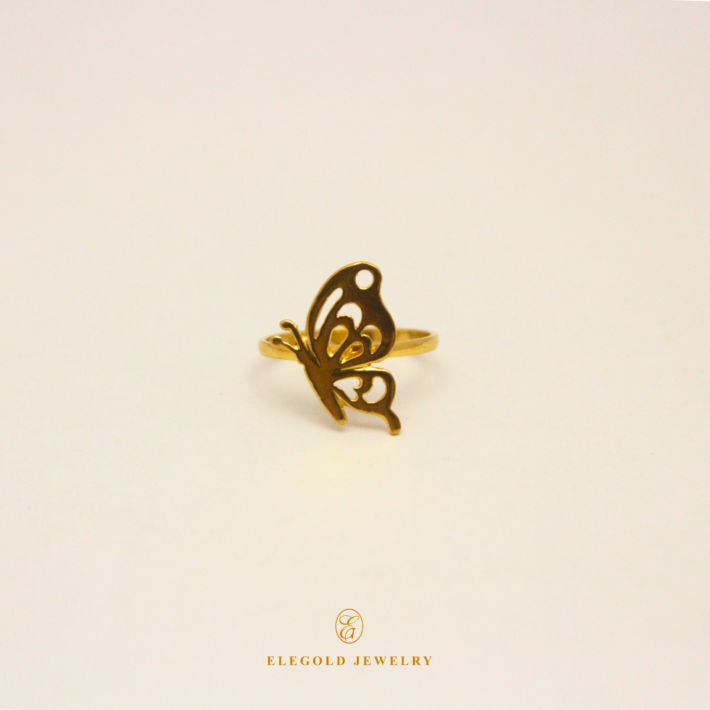 Butterfly Plain Gold Ring