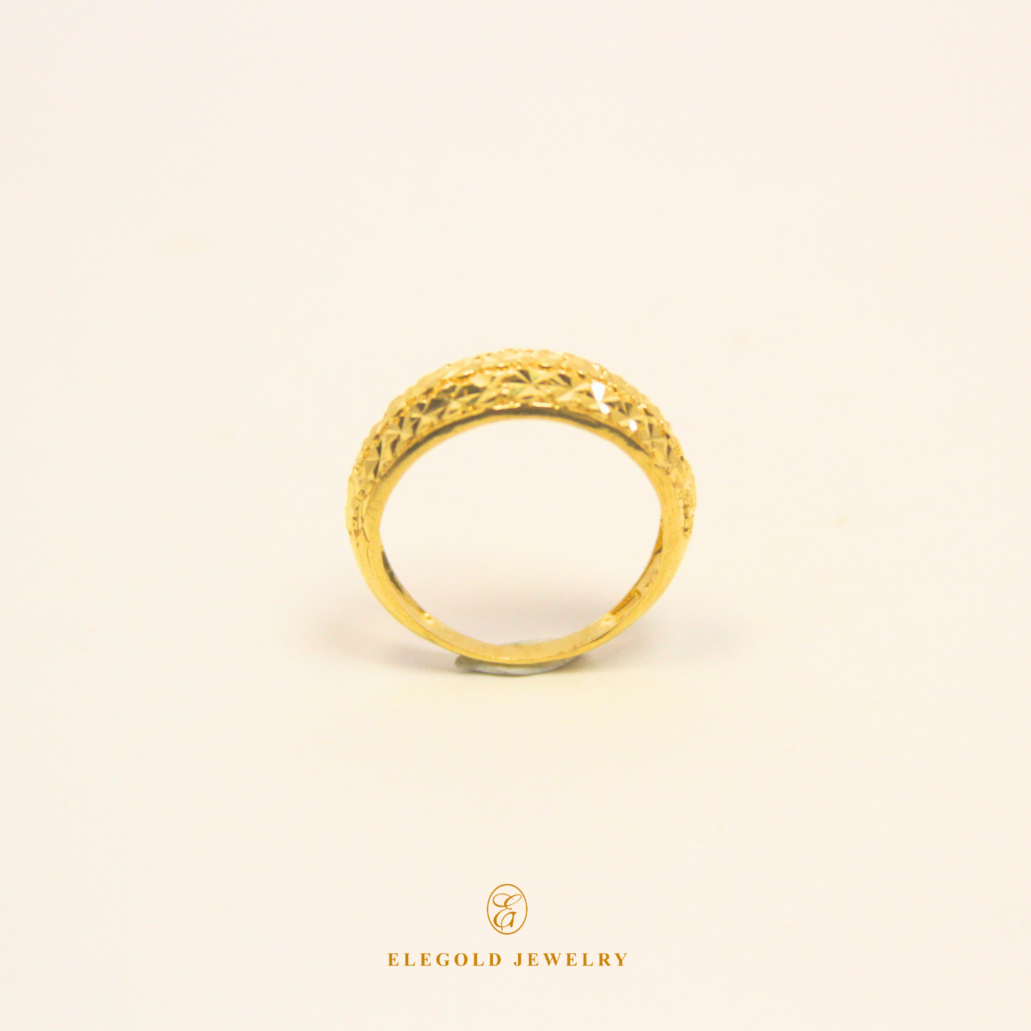 Shiny Cut Solid Gold Ring