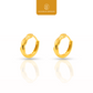 916 Gold Plain Trendy Wave Hoops Earrings | Subang Wave Emas 916 | Elegold