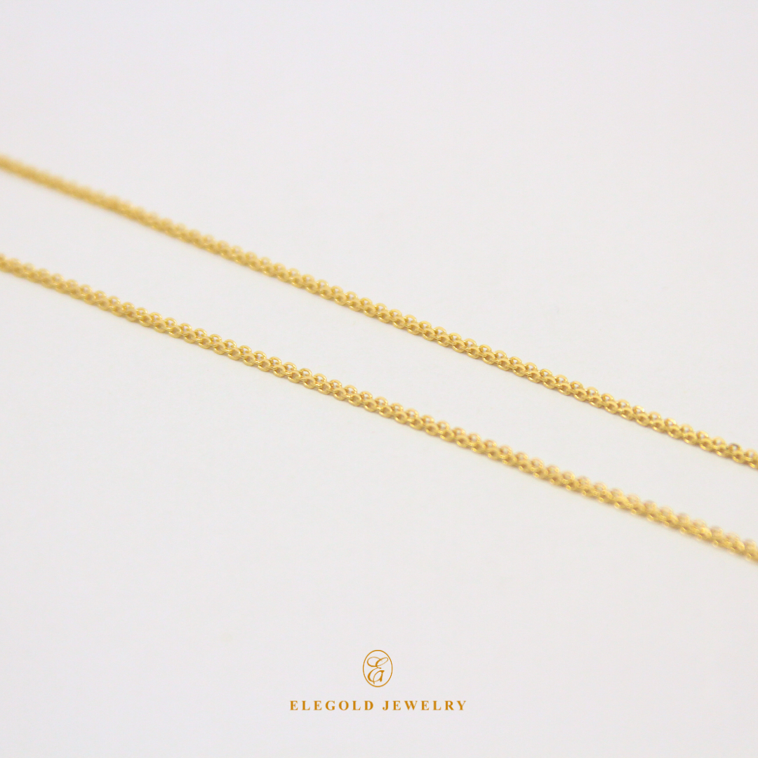 Double Row Curb Chain Necklace 916 Gold