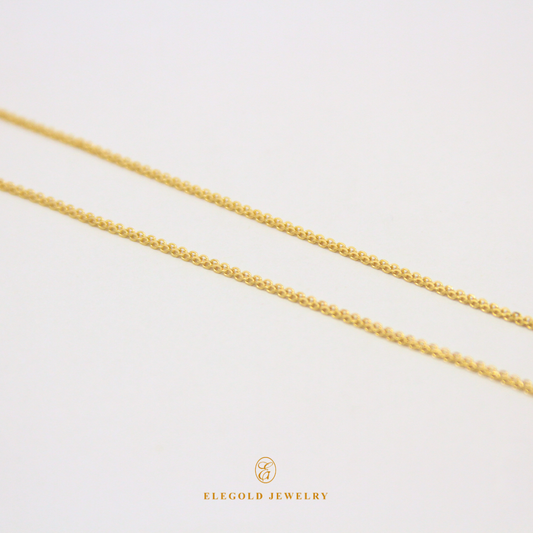 Double Row Curb Chain Necklace 916 Gold