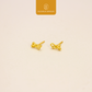 916 Gold Trendy Plain Simple Rope Stud Earrings | Anting-anting Tali Plain Fesyen Emas 916 | Elegold