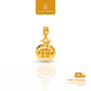 916 Gold Round Fashion Abascus Apple Shiny Pendant | Loket Kilat Epal Abakus Emas 916 | Elegold