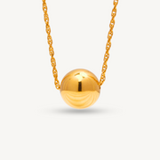 916G Smooth Round Necklace Pendant Set Necklace Elegold - 20RV3