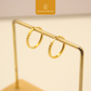 916 Gold Shiny Cut Round Trendy Hoops Earrings | Subang Budget Kilat Emas 916 | Elegold