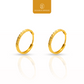 916 Gold Shiny Cut Round Trendy Hoops Earrings | Subang Budget Kilat Emas 916 | Elegold