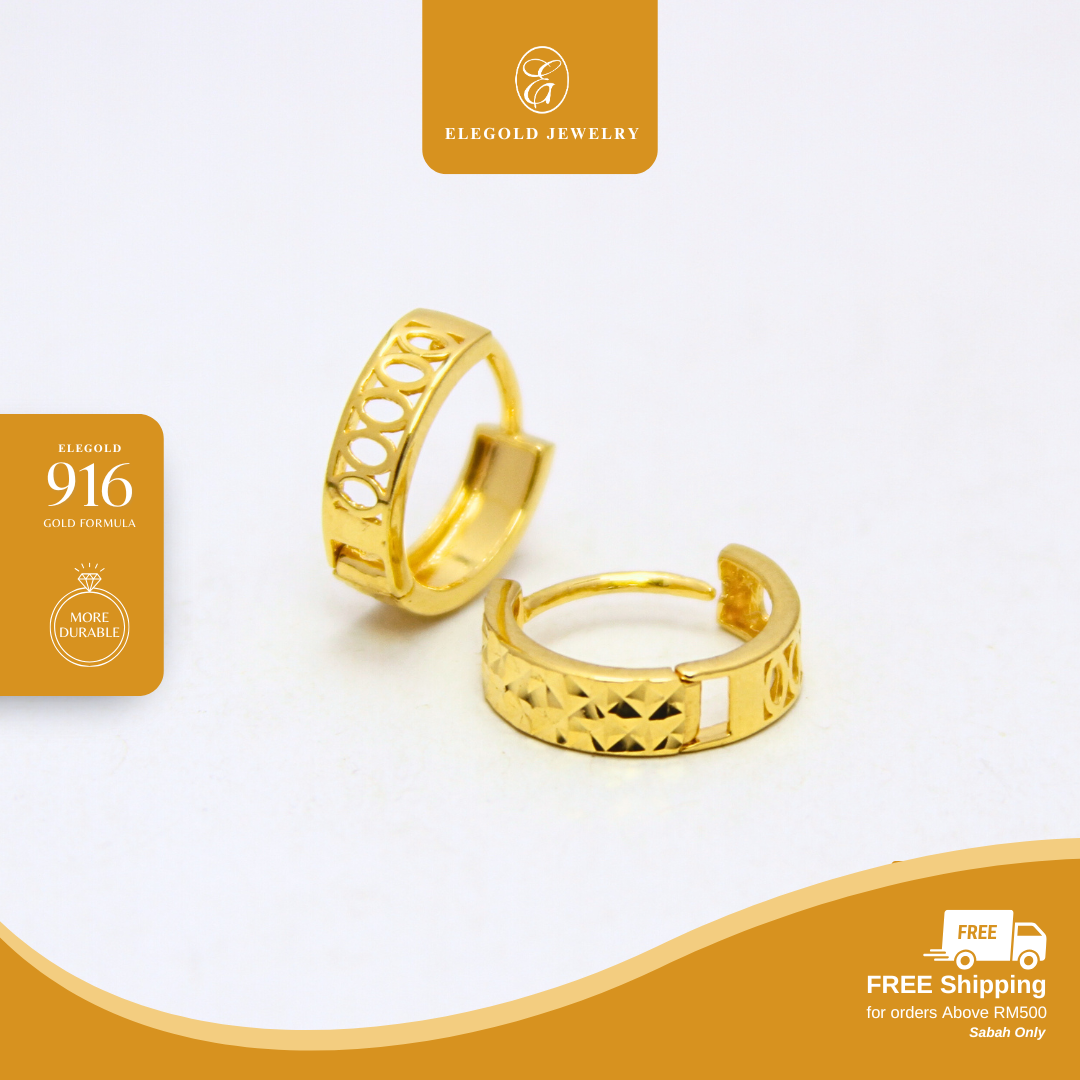 Mix & Match Shiny Plain Hoop Gold Pendant Elegold