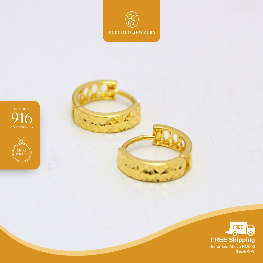 Mix & Match Shiny Plain Hoop Gold Pendant Elegold