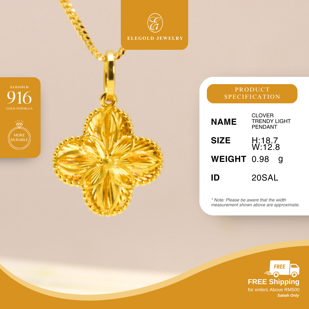 Clover Trendy Light Pendant Gold Pendant Elegold
