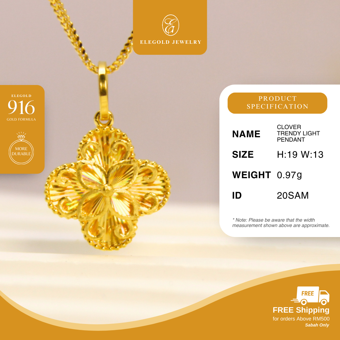 Clover Trendy Light Pendant Gold Pendant Elegold
