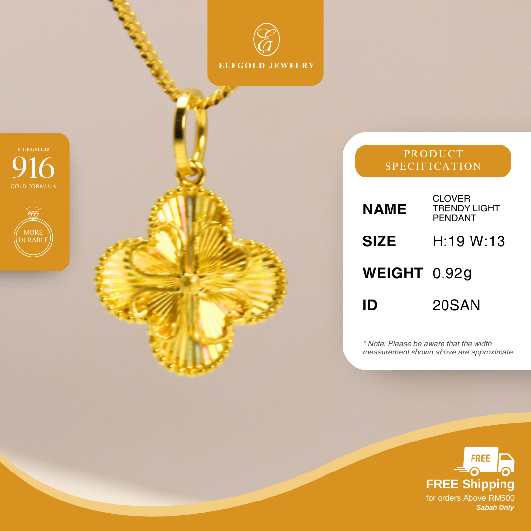 Clover Trendy Light Pendant Gold Pendant Elegold