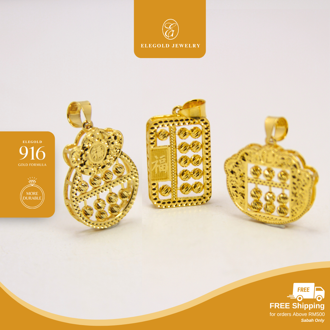 Abascus Prosperity Pendant Gold Pendant Elegold