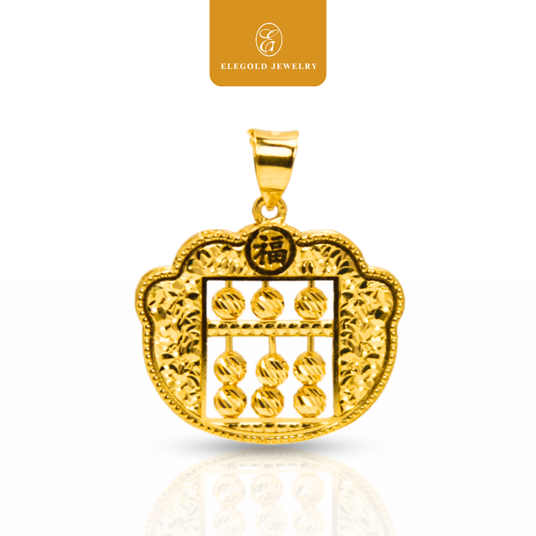 Abascus Prosperity Pendant Gold Pendant Elegold
