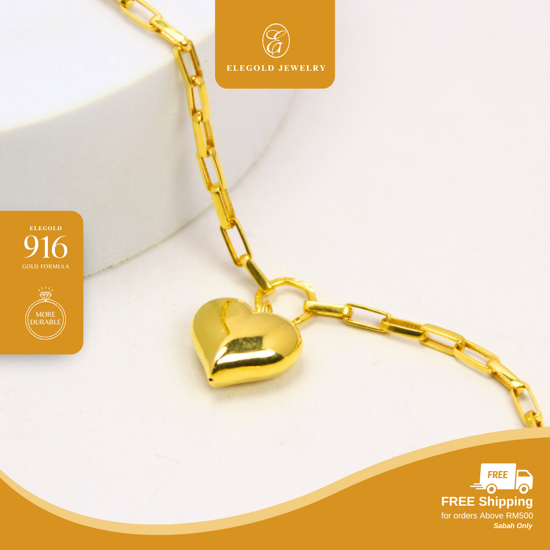 Hardware PaperClip Love Gold Bracelet Elegold