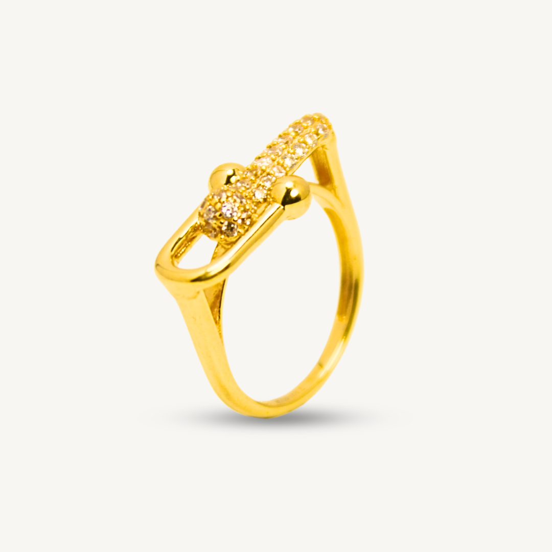 Luxury Premium Hardware CZ Stone Ring Gold Ring Elegold