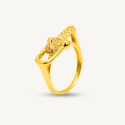 Luxury Premium Hardware CZ Stone Ring Gold Ring Elegold