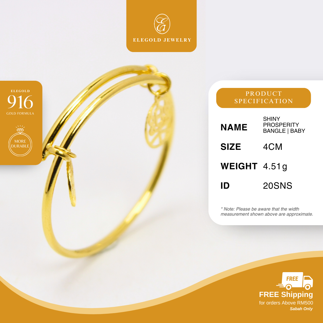 Shiny Prosperity Bangle | Baby Kanak | Gold Bangle Elegold