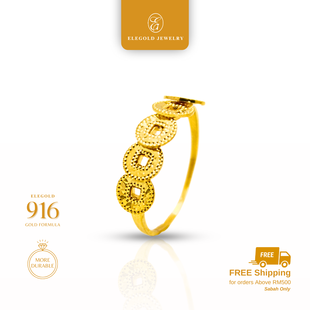 Prosperity Coin Ring Gold Ring Elegold