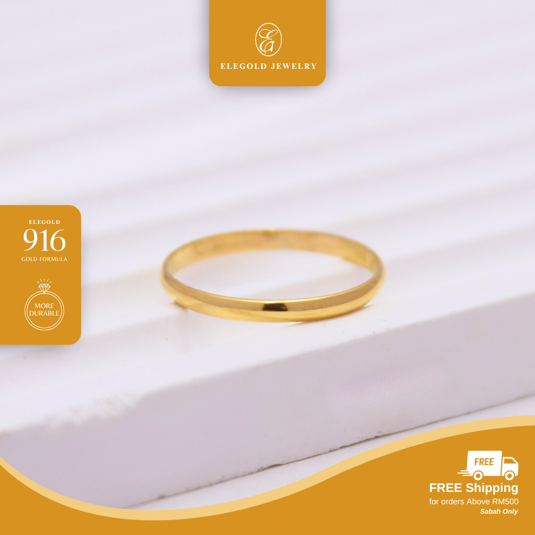 916G 1g Plain Classic Belan Rotan Ring Elegold - 20TGX